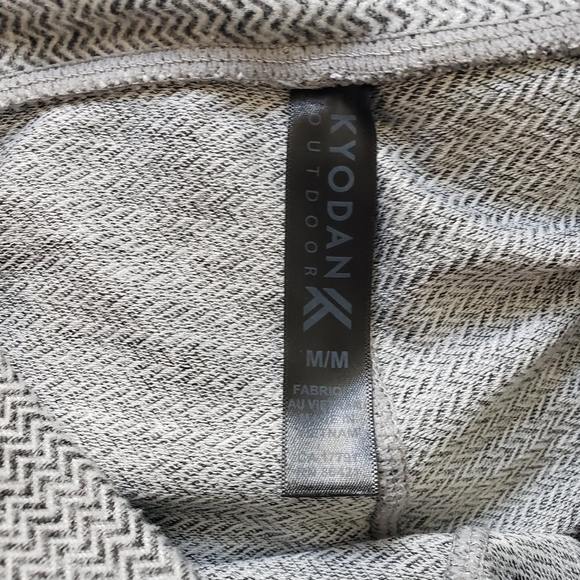 Kyodan Women's Medium Thick Fleece Grey Chevron Leggings Athletic Active - Picture 7 of 7